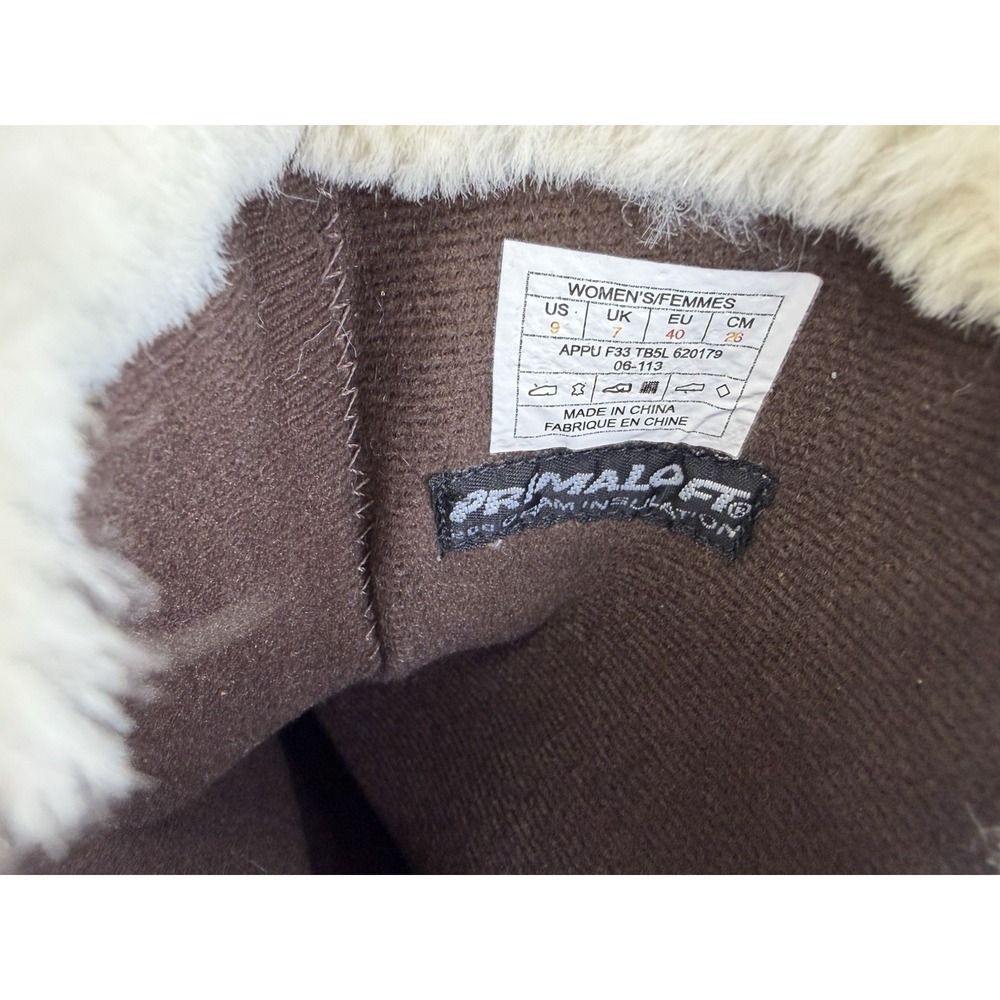 The North Face Leather Winter Snow Boots Sherpa Women's Size 9 No Box - Picture 7 of 8